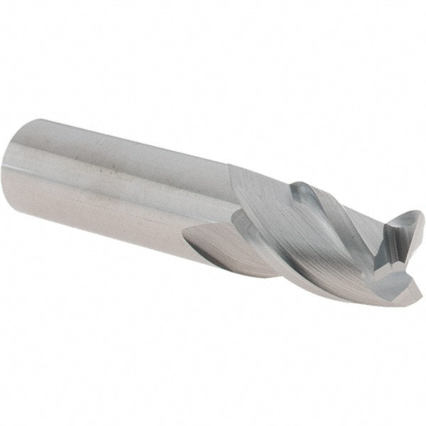 Square End Mill: 0.4724'' Dia, 0.5906'' LOC, 3 Flutes, Solid Carbide Single End, Uncoated, Spiral Flute, Mfr Grade Fine Grain, Centercutting, RH Cut, RH Flute