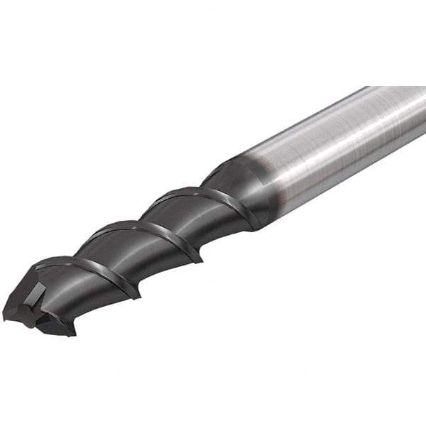 Iscar - 25mm, 45mm LOC, 25mm Shank Diam, 121mm OAL, 2 Flute, Solid Carbide Square End Mill - Single End, Uncoated, Spiral Flute, 55° Helix, Right Hand Cut, Right Hand Flute - Makers Industrial Supply