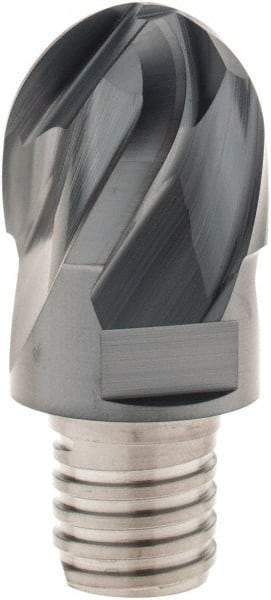 Iscar - MM EB Grade IC908 Carbide Ball Nose Milling Tip Insert - TiAlN Finish, 4 Flutes, 1" Cutting Diam, 0.86" Depth of Cut, 1.45" Extension, 1/2" Cnr Rad, 30° Helix - Makers Industrial Supply