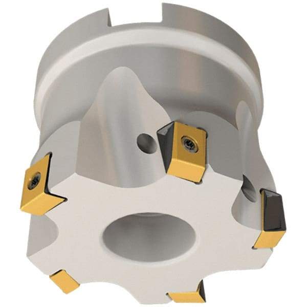 Iscar - 10 Inserts, 50mm Cut Diam, 22mm Arbor Diam, 8mm Max Depth of Cut, Indexable Square-Shoulder Face Mill - 0/90° Lead Angle, 40mm High, T490 LN.T 0804 Insert Compatibility, Series Helitang - Makers Industrial Supply