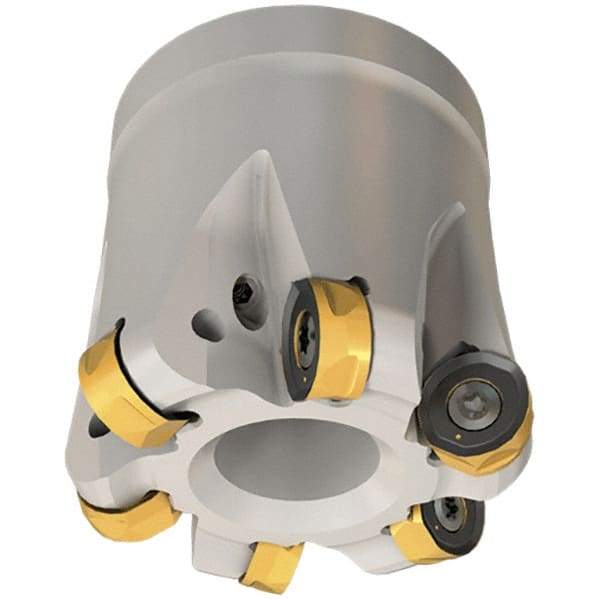 Iscar - 80mm Cut Diam, 8.7mm Max Depth, 27mm Arbor Hole, 8 Inserts, H400 RNHU Insert Style, Indexable Copy Face Mill - H400 FR-12 Cutter Style, 50mm High, Through Coolant, Series Helido - Makers Industrial Supply