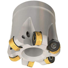 Iscar - 80mm Cut Diam, 8.7mm Max Depth, 27mm Arbor Hole, 8 Inserts, H400 RNHU Insert Style, Indexable Copy Face Mill - H400 FR-12 Cutter Style, 50mm High, Through Coolant, Series Helido - Makers Industrial Supply