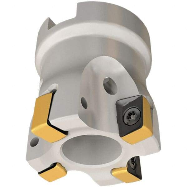 Iscar - 5 Inserts, 32mm Cut Diam, 16mm Arbor Diam, 8mm Max Depth of Cut, Indexable Square-Shoulder Face Mill - 0/90° Lead Angle, 35mm High, H490 AN.X 09 Insert Compatibility, Through Coolant, Series Helido - Makers Industrial Supply