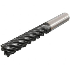 Iscar - 10mm, 60mm LOC, 10mm Shank Diam, 110mm OAL, 4 Flute, Solid Carbide Square End Mill - Single End, TiAlN Finish, Spiral Flute, 45° Helix, Right Hand Cut, Right Hand Flute - Makers Industrial Supply