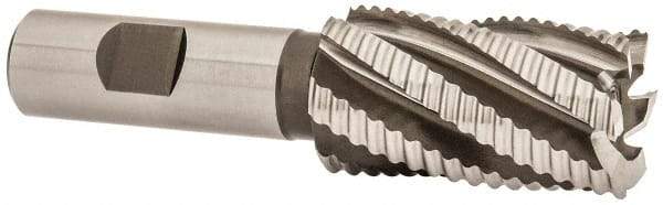 Hertel - 1-1/8" Diam, Coarse Pitch, 2" LOC, 6 Flute Cobalt Roughing Square End Mill - Uncoated, 4-1/4" OAL, 3/4" Shank Diam, Single End, 30° Helix - Makers Industrial Supply