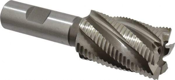 Hertel - 1-1/4" Diam, Fine Pitch, 2" LOC, 6 Flute Cobalt Roughing Square End Mill - Uncoated, 4-1/4" OAL, 3/4" Shank Diam, Single End, 30° Helix - Makers Industrial Supply