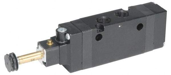 Parker - 3/8" NPT Port, Single Solenoid, 2 Position, Valveless Coil, Aluminum Solenoid Valve - Normally Open Through Ports 1 & 2, 145 Max PSI, Buna-N Seal - Makers Industrial Supply