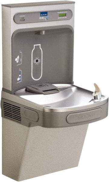 ELKAY - 8 GPH Cooling Capacity Barrier Free Wall Mounted Water Cooler & Fountain - Bottle Filling, 20 to 105 psi, 0.20 hp, Vinyl Clad Steel - Makers Industrial Supply