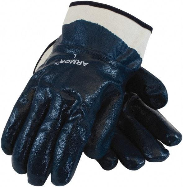 PRO-SAFE - Size XL (10) Nitrile Coated Kevlar Work Gloves - Palm & Fingers Coated, Blue, Paired - Makers Industrial Supply