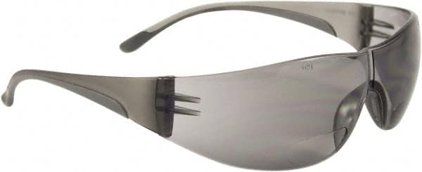 PRO-SAFE - +3, Gray Lenses, Scratch Resistant, Frameless Magnifying Safety Glasses - UV Protection - Makers Industrial Supply