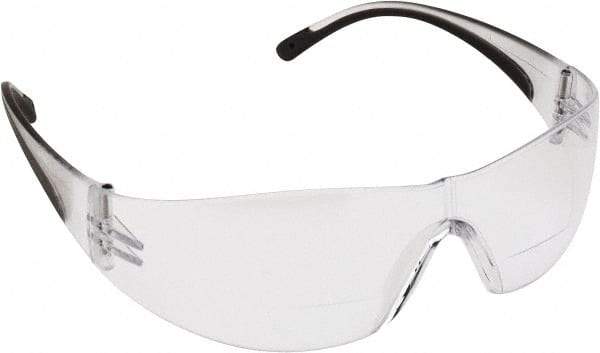 PRO-SAFE - +2, Clear Lenses, Scratch Resistant, Frameless Magnifying Safety Glasses - UV Protection - Makers Industrial Supply