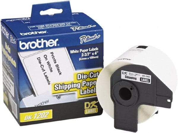 Brother - 3.91" Wide x 2-13/32" Long, White Paper Shipping Label - For Label Maker - Makers Industrial Supply