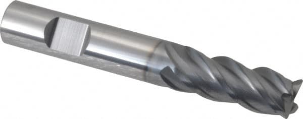 Niagara Cutter - 3/8", 4 Flute, Single End, Solid Carbide, 0.02" Corner Radius End Mill - 2-1/2" OAL, Right Hand Flute, 7/8" LOC, Right Hand Cut - Makers Industrial Supply