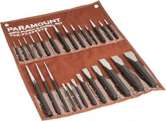 Paramount - 26 Piece Punch & Chisel Set - 1/4 to 1-3/16" Chisel, 3/8 to 1/4" Punch, Hexagon Shank - Makers Industrial Supply