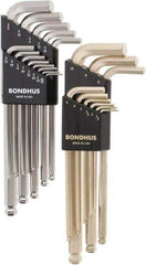 Bondhus - 22 Piece L-Key Combo Hex Key Set - Hex Range 0.05 to 3/8" - Makers Industrial Supply