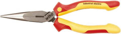 Wiha - 200mm OAL, 2-3/4" Jaw Length, Long Nose Side Cutting Pliers - Insulated Handles - Makers Industrial Supply