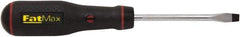 Stanley - 225mm OAL Standard Slotted Screwdriver - 100mm Blade Length, Round Shank, Ergonomic Handle - Makers Industrial Supply