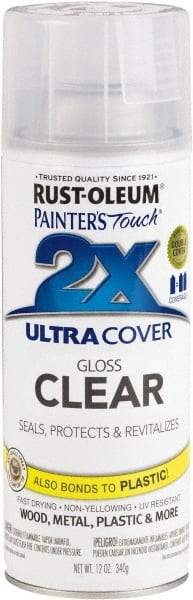 Rust-Oleum - Clear, Gloss, Enamel Spray Paint - 8 Sq Ft per Can, 12 oz Container, Use on Multipurpose - Makers Industrial Supply