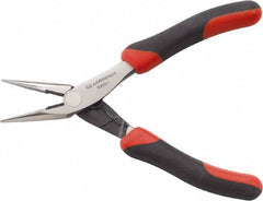 GearWrench - 5-1/5" OAL, 1-1/2" Jaw Length x 1/2" Jaw Width, Long Nose Lineman's Pliers - Short Jaw, Dual Composite Handles - Makers Industrial Supply