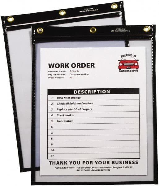 C-LINE - 15 Piece Black/Clear Shop Ticket Holder - 12" High x 9" Wide - Makers Industrial Supply