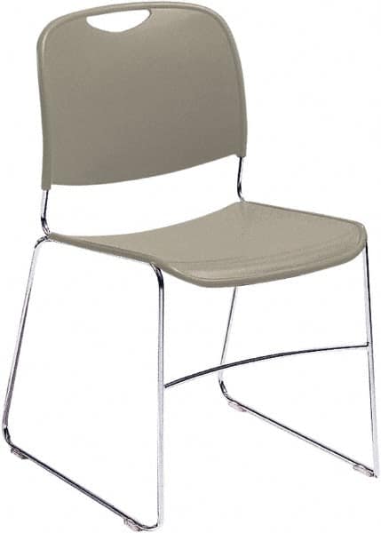 NPS - Polypropylene Grey Stacking Chair - Chrome Frame, 17" Wide x 22-1/2" Deep x 31" High - Makers Industrial Supply