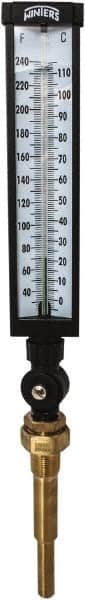 Winters - 30 to 240°F, Industrial Thermometer with Standard Thermowell - 5 Inch Immersion Length, 6 Inch Stem Length, 20 Inch Long, 3/4 Inch Thread - Makers Industrial Supply