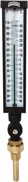 Winters - -40 to 110°F, Industrial Thermometer with Standard Thermowell - 3 Inch Immersion Length, 3-1/2 Inch Stem Length, 17 Inch Long, 3/4 Inch Thread - Makers Industrial Supply