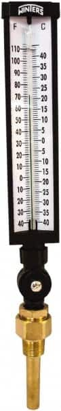 Winters - -40 to 110°F, Industrial Thermometer with Standard Thermowell - 3 Inch Immersion Length, 3-1/2 Inch Stem Length, 17 Inch Long, 3/4 Inch Thread - Makers Industrial Supply