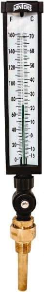 Winters - -15 to 160°F, Industrial Thermometer with Standard Thermowell - 3 Inch Immersion Length, 3-1/2 Inch Stem Length, 17 Inch Long, 3/4 Inch Thread - Makers Industrial Supply