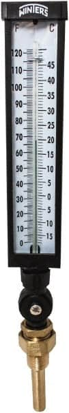 Winters - -15 to 120°F, Industrial Thermometer with Standard Thermowell - 3 Inch Immersion Length, 3-1/2 Inch Stem Length, 17 Inch Long, 3/4 Inch Thread - Makers Industrial Supply