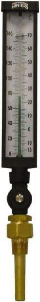 Winters - -15 to 160°F, Industrial Thermometer with Standard Thermowell - 3 Inch Immersion Length, 3-1/2 Inch Stem Length, 17 Inch Long, 3/4 Inch Thread - Makers Industrial Supply