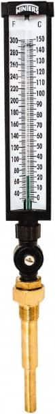 Winters - 30 to 300°F, Industrial Thermometer with Standard Thermowell - 5 Inch Immersion Length, 6 Inch Stem Length, 20 Inch Long, 3/4 Inch Thread - Makers Industrial Supply