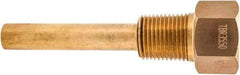 Winters - 4-1/2 Inch Overall Length, 1/2 Inch Thread, Brass Thermowell - 2-1/2 Inch Insertion Length - Makers Industrial Supply