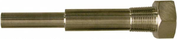 Winters - 6-3/4 Inch Overall Length, 3/4 Inch Thread, 304 Stainless Steel Thermowell - 5 Inch Insertion Length - Makers Industrial Supply