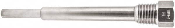 Winters - 10 Inch Overall Length, 3/4 Inch Thread, 316 Stainless Steel Thermowell - 7-1/2 Inch Insertion Length - Makers Industrial Supply