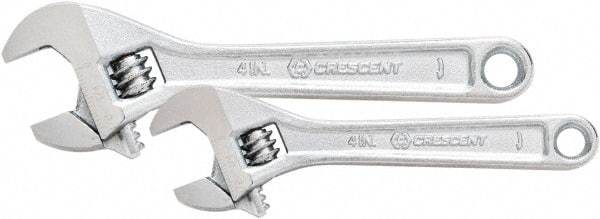 Crescent - 2 Piece, 8" to 10", Adjustable Wrench Set - Inch Measurement Standard, Chrome Finish - Makers Industrial Supply