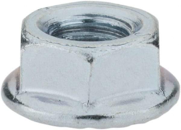 Monroe Engineering Products - M6x1.00 Grade 8 Steel Hex Flange Lock Nut - 6mm High, Zinc-Plated Finish - Makers Industrial Supply