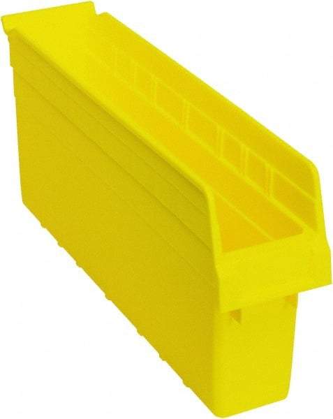 Quantum Storage - 17-7/8" Deep, Yellow Polypropylene Hopper Shelf Bin - 8" High x 4-3/8" Wide x 17-7/8" Long - Makers Industrial Supply