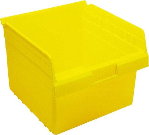 Quantum Storage - 11-5/8" Deep, Yellow Polypropylene Hopper Shelf Bin - 8" High x 11-1/8" Wide x 11-5/8" Long - Makers Industrial Supply