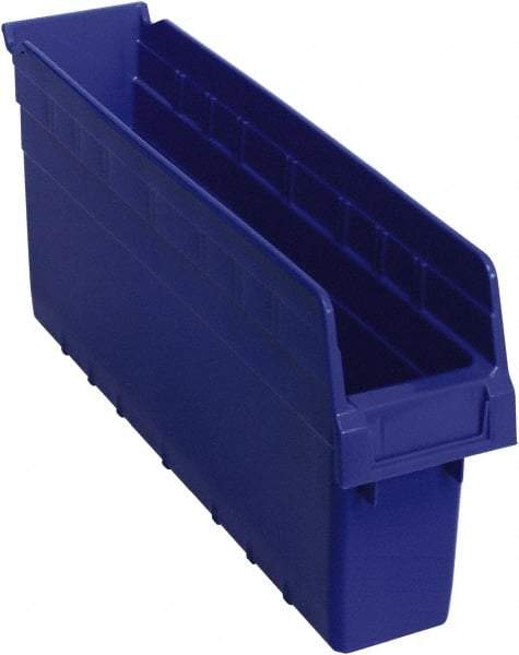 Quantum Storage - 17-7/8" Deep, Blue Polypropylene Hopper Shelf Bin - 8" High x 4-3/8" Wide x 17-7/8" Long - Makers Industrial Supply