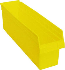 Quantum Storage - 23-5/8" Deep, Yellow Polypropylene Hopper Shelf Bin - 8" High x 6-5/8" Wide x 23-5/8" Long - Makers Industrial Supply