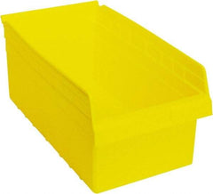 Quantum Storage - 17-7/8" Deep, Yellow Polypropylene Hopper Shelf Bin - 8" High x 11-1/8" Wide x 17-7/8" Long - Makers Industrial Supply