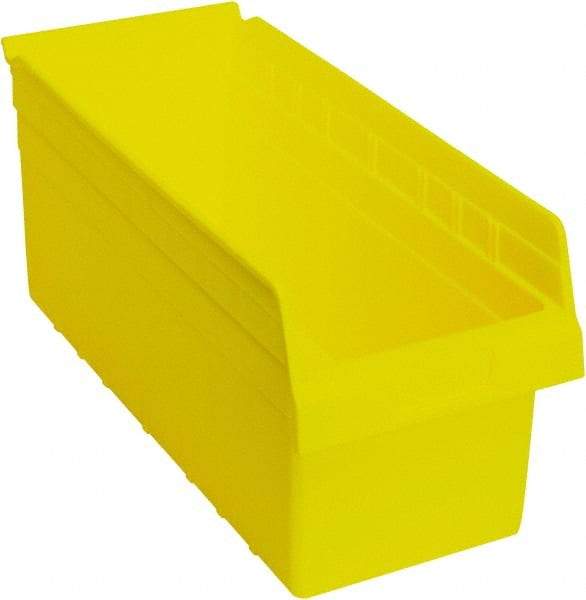 Quantum Storage - 17-7/8" Deep, Yellow Polypropylene Hopper Shelf Bin - 8" High x 8-3/8" Wide x 17-7/8" Long - Makers Industrial Supply