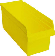 Quantum Storage - 17-7/8" Deep, Yellow Polypropylene Hopper Shelf Bin - 8" High x 8-3/8" Wide x 17-7/8" Long - Makers Industrial Supply