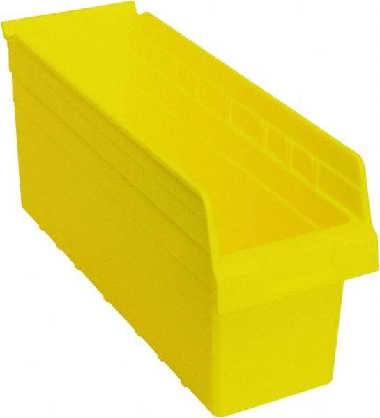 Quantum Storage - 17-7/8" Deep, Yellow Polypropylene Hopper Shelf Bin - 8" High x 6-5/8" Wide x 17-7/8" Long - Makers Industrial Supply