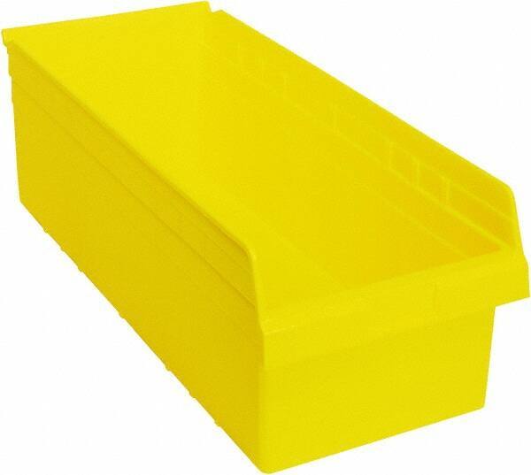 Quantum Storage - 23-5/8" Deep, Yellow Polypropylene Hopper Shelf Bin - 8" High x 11-1/8" Wide x 23-5/8" Long - Makers Industrial Supply