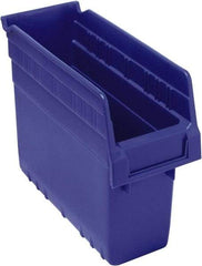 Quantum Storage - 11-5/8" Deep, Blue Polypropylene Hopper Shelf Bin - 8" High x 4-3/8" Wide x 11-5/8" Long - Makers Industrial Supply