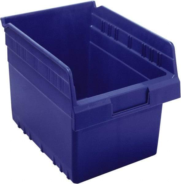 Quantum Storage - 11-5/8" Deep, Blue Polypropylene Hopper Shelf Bin - 8" High x 8-3/8" Wide x 11-5/8" Long - Makers Industrial Supply