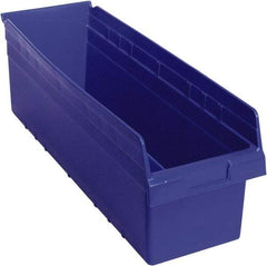 Quantum Storage - 23-5/8" Deep, Blue Polypropylene Hopper Shelf Bin - 8" High x 8-3/8" Wide x 23-5/8" Long - Makers Industrial Supply