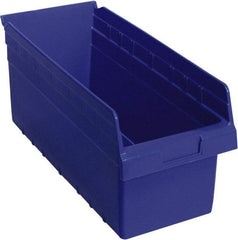 Quantum Storage - 17-7/8" Deep, Blue Polypropylene Hopper Shelf Bin - 8" High x 8-3/8" Wide x 17-7/8" Long - Makers Industrial Supply